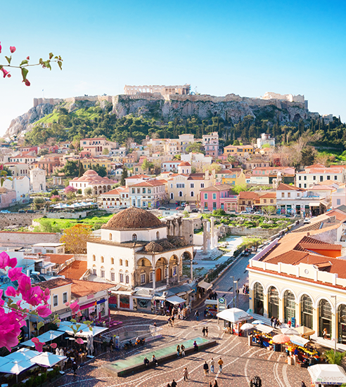 Skyline of Athenth with Acropolis hill