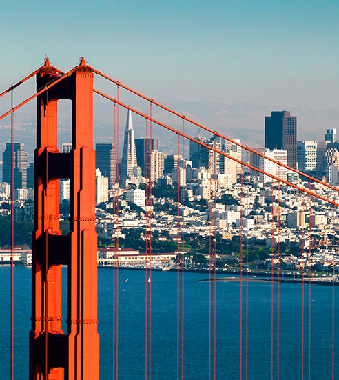 San Francisco with the Golden Gate bridge